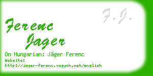 ferenc jager business card